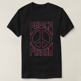 Camiseta Letras en Contorno Rosa de Paz Por Favor
