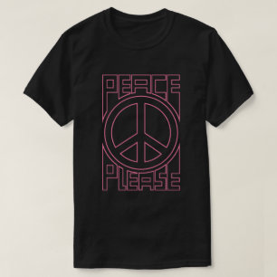 Camiseta Letras en Contorno Rosa de Paz Por Favor