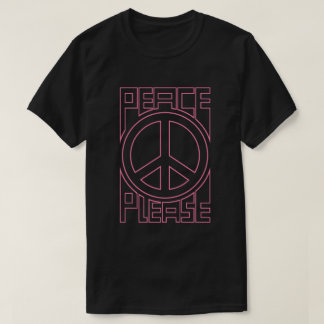 Camiseta Letras en Contorno Rosa de Paz Por Favor