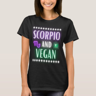 Camiseta Letras Escorpio y Neón Vegan