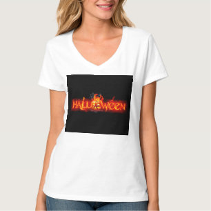 Camiseta Letras ígneas masivas de SlipperyJoe's Halloween c
