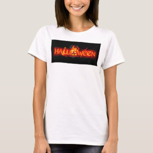Camiseta Letras ígneas masivas de SlipperyJoe's Halloween c