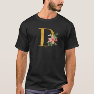 Camiseta Letras Iniciales De Monograma Bonito Flores D Mayú