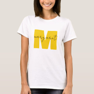 Camiseta Letras Iniciales de Monograma Personalizadas Nombr