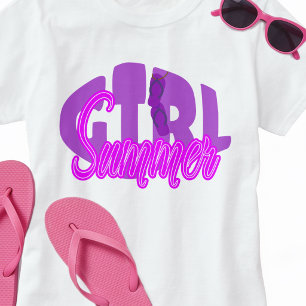 Camiseta Letras Moradas en Negrita para Ropa de Verano de P