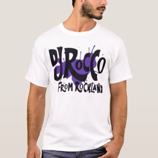 Camiseta Letras Negras del Logo de DJ Rocco From Rockland