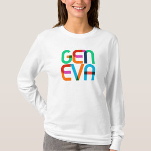 Camiseta Letras Pop Art de Ginebra Suiza
