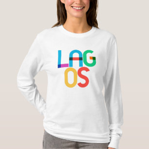 Camiseta Letras Pop Art de Lagos Nigeria