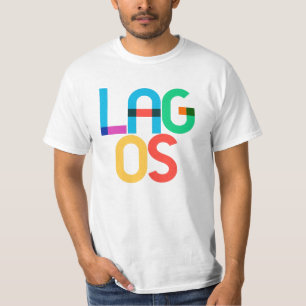 Camiseta Letras Pop Art de Lagos Nigeria