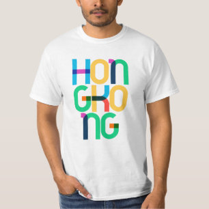 Camiseta Letras Pop Art Hong Kong China