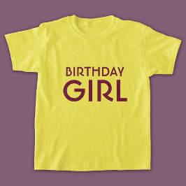 Camiseta Letras púrpura de Chica de cumpleaños