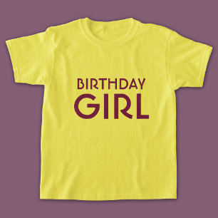 Camiseta Letras púrpura de Chica de cumpleaños