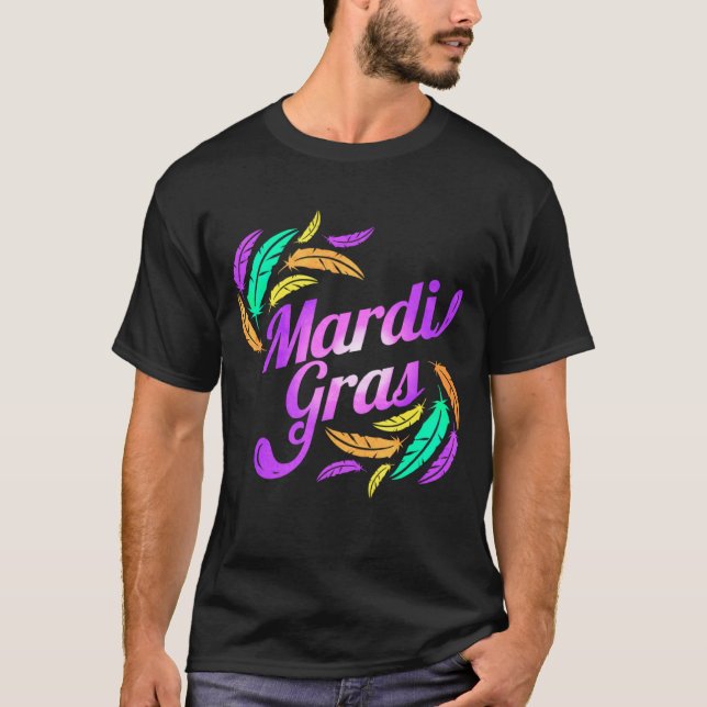 Camiseta Letras Púrpura Para Mardi Gras (Anverso)