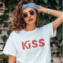 Camiseta Letras rojas del Rótulo de besos