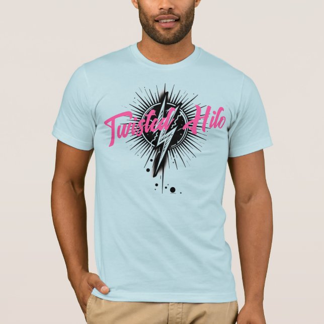 Camiseta Letras Rosadas Torcidas de Hilo (Anverso)