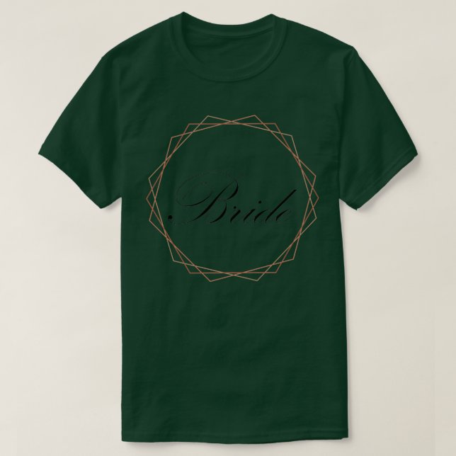 Camiseta Letrería elegante de novia en negro con marco (Diseño del anverso)