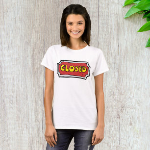 Camiseta Letrero Cerrado Amarillo Y Rojo