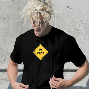 Camiseta Letrero de advertencia de W rizz Meme Cita Diverti