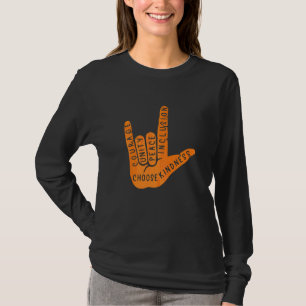 Camiseta Letrero de amor Lenguaje de señas anti acoso escol