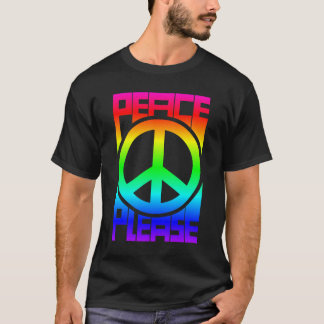 Camiseta Letrero de Arcoíris de Paz Por Favor
