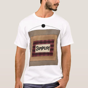 Camiseta Letrero de Arte de Palabras Simplificar Minimalist