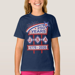 Camiseta Letrero de marquesina del 250 aniversario Retro US