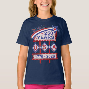 Camiseta Letrero de marquesina del 250 aniversario Retro US