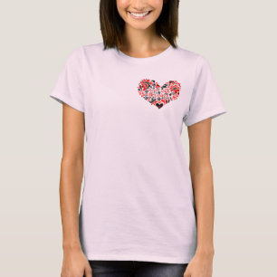 Camiseta Letrero de "Stand with Ukraine" y corazón