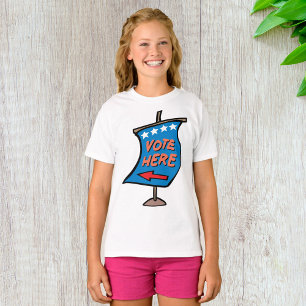 Camiseta Letrero Direccional de Votación Aquí