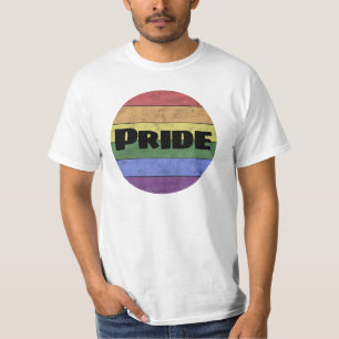 Camiseta Letrero LGBT antiguo angustiado texto negro Orgull