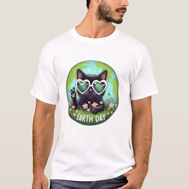 Camiseta Letrero Mano Gato Negro (Anverso)