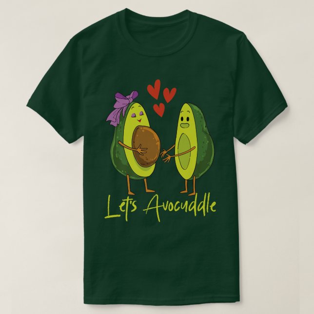 Camiseta Lets Avocuddle Abogado Pareja Comida Vegan (Diseño del anverso)