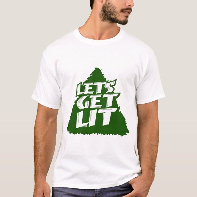 Camiseta "Let's Get Lit" Funny Christmas Tree Holiday Party (Anverso)