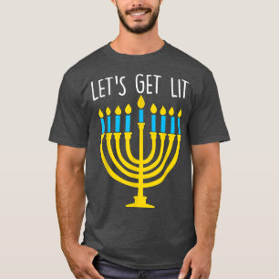 Camiseta Let's Get Lit  Funny Hanukkah Pajama  for boys & g