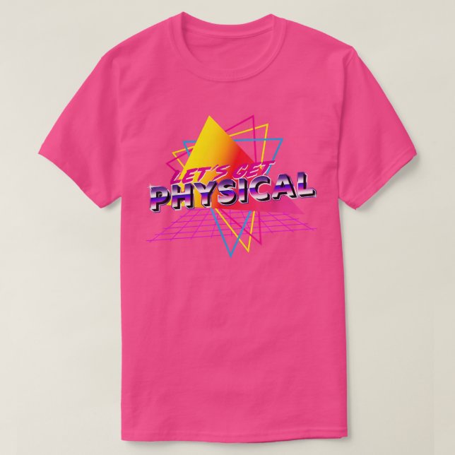 Camiseta Lets Get Physical Workout Gym Totally Retro 80s  (Diseño del anverso)