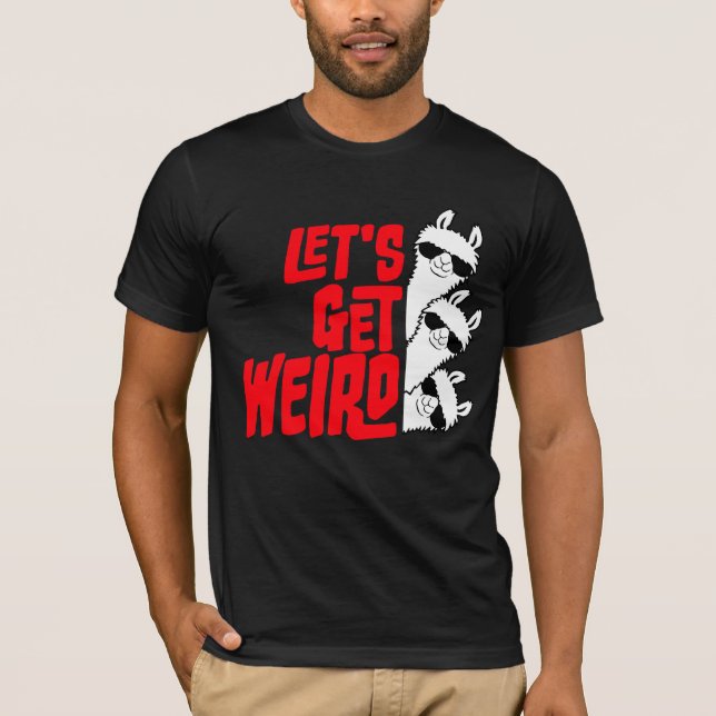 Camiseta Let's Get Weird 3 Llama Team Friends Sunglasses (Anverso)