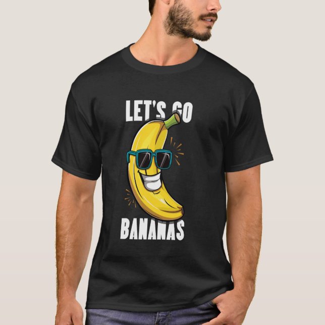Camiseta Let's Go Bananas Kawaii Yellow Banana Happy Banana (Anverso)