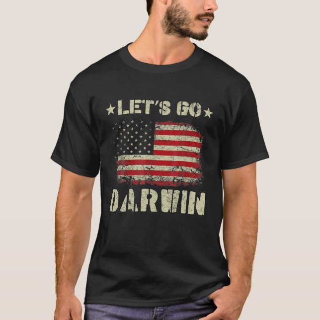 Camiseta Let's Go Darwin Conservative Anti Liberal US Flag (Anverso)