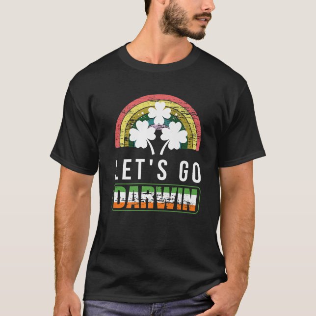 Camiseta Let's Go Darwin With St. Patrick's Day Funny Vinta (Anverso)