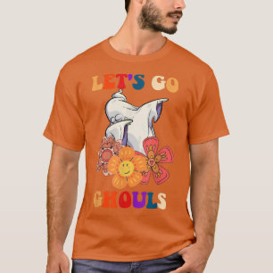 Camiseta Let's Go Ghouls Ghost With Flowers Halloween Costu