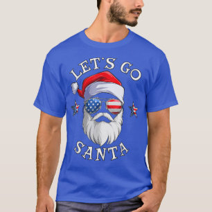 Camiseta Lets Go Santa Funny Christmas Chant USA Flag Sungl