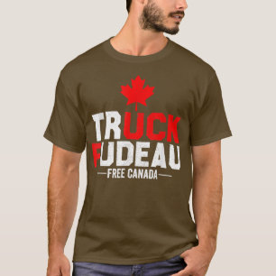 Camiseta Lets Go Truck You Trudeau USA Canada Flag Truckers
