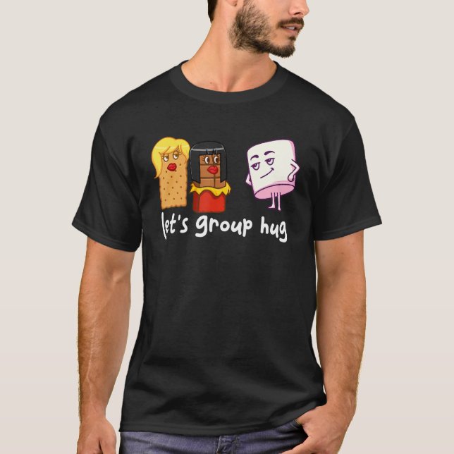 Camiseta Let's Group Hug S'mores Marshmallow Camping Smores (Anverso)