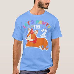 Camiseta Lets Pawty Im 22nd Birthday Corgi Dog