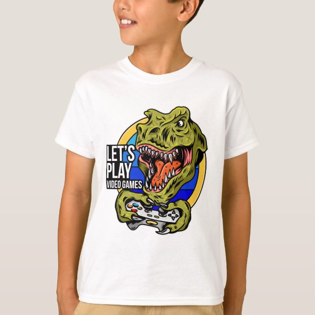 Camiseta Let's Play T-Rex Gamer   (Anverso)