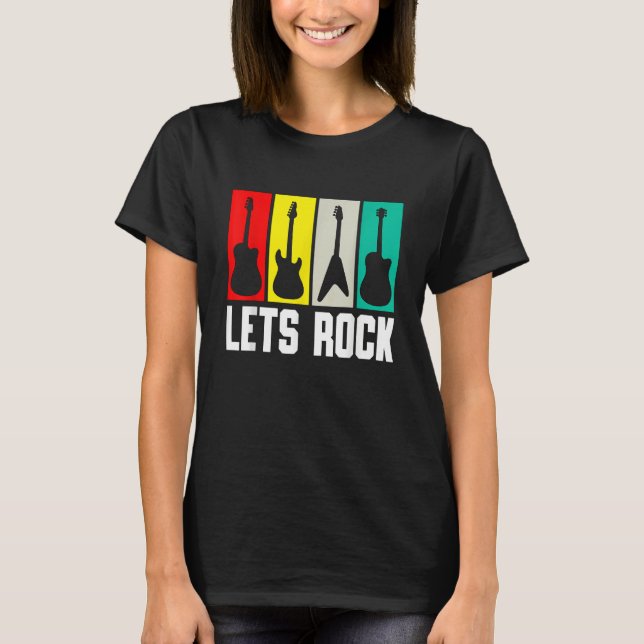 Camiseta Lets Rock Guitar Guitarist 1 (Anverso)