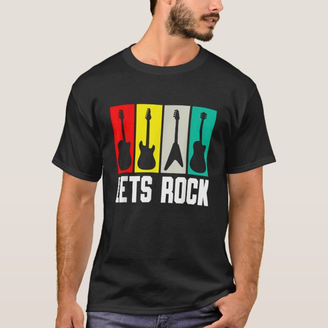 Camiseta Lets Rock Guitar Guitarist 1 (Anverso)
