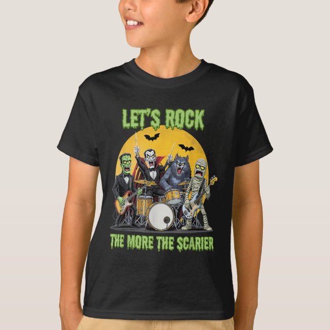 Camiseta Lets Rock The More The Ier Clic Monsters Halloween (Anverso)