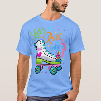 Camiseta Let's Rolling Into 7 Years Old 7th Birthday Skatin
