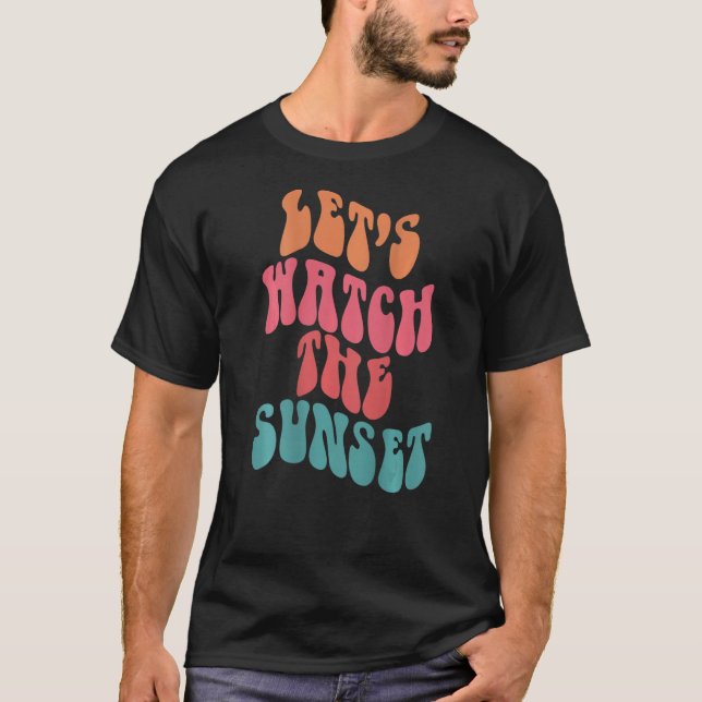 Camiseta Let's Watch The Sunset Words On Back Aesthetic Pre (Anverso)